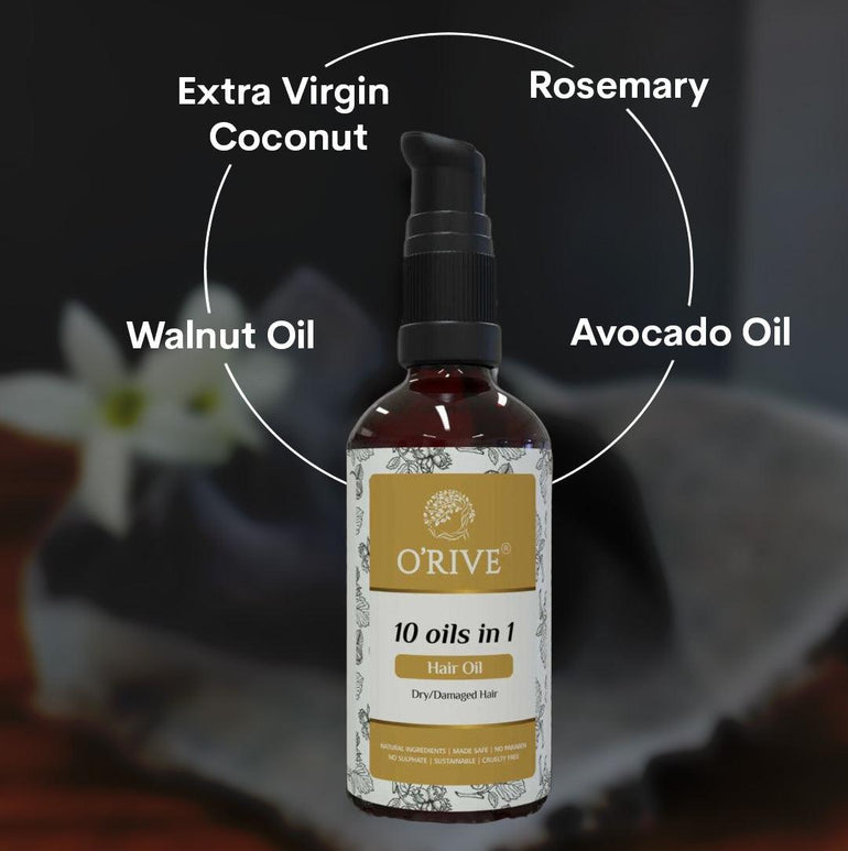 10 Oils In one | Anti Hair Fall hair Oil - Orive Organics