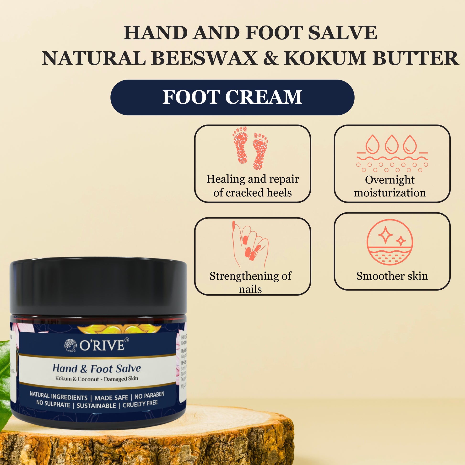 Hand & Foot Salve | Foot Cream | Cracked heel repair cream