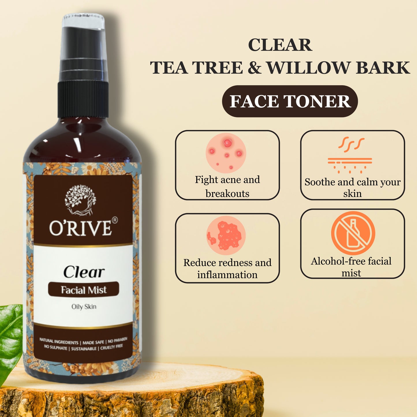 Clear Facial Mist Oily to Acne prone Skin 50ml