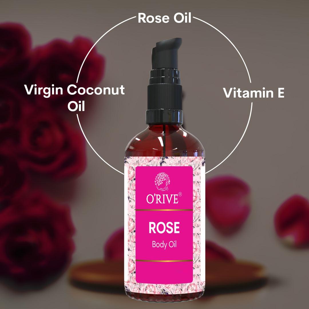 Rose Body Oil | Moisturises & Nourishes Skin - Orive Organics